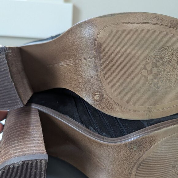 Vince Camuto black Suede Western Cowboy Bootie Chunky Heel - Picture 13 of 15